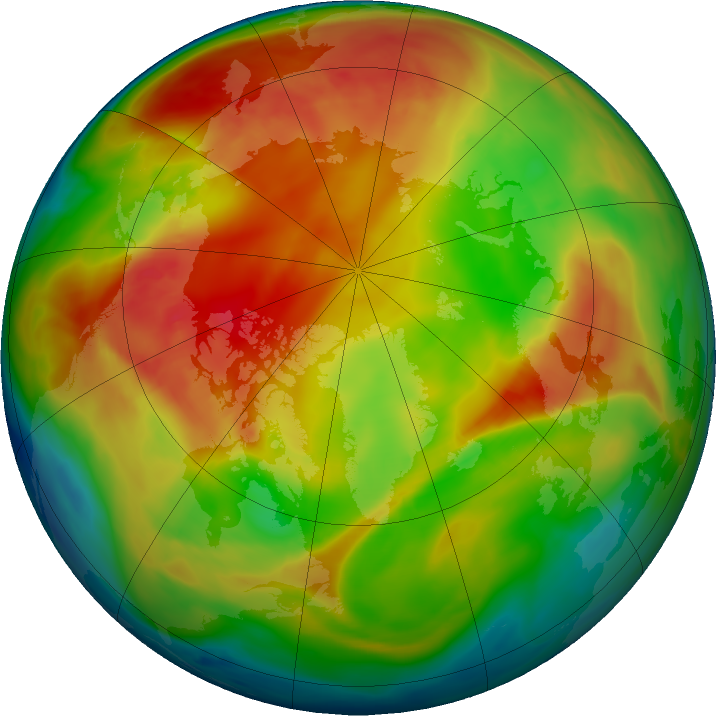 Arctic ozone map for 01 February 2021